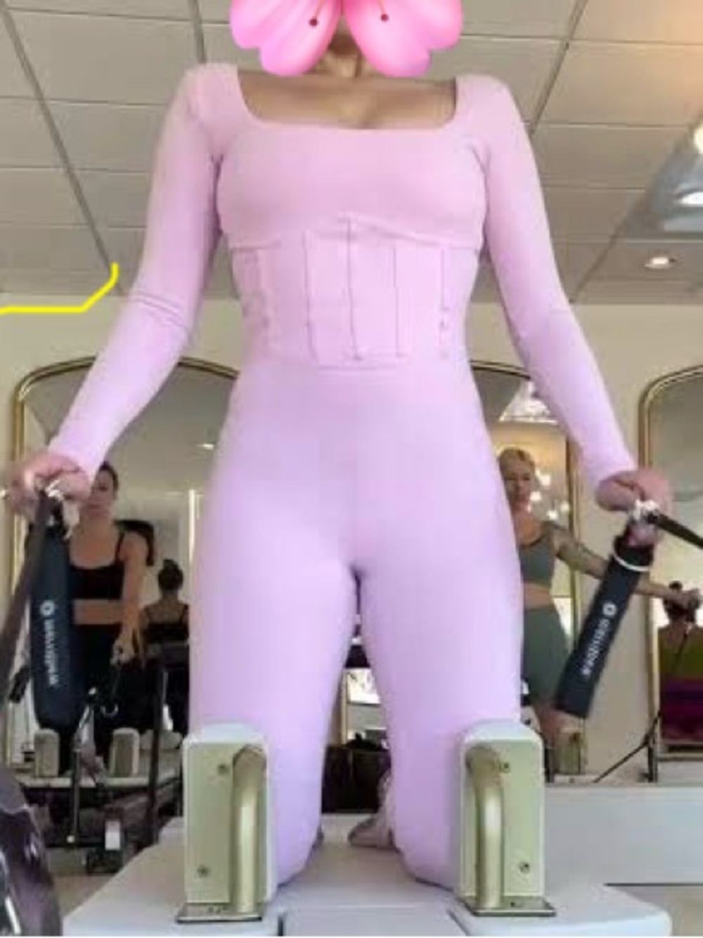 Forever21 Long-Sleeve Corset Pink Jumpsuit